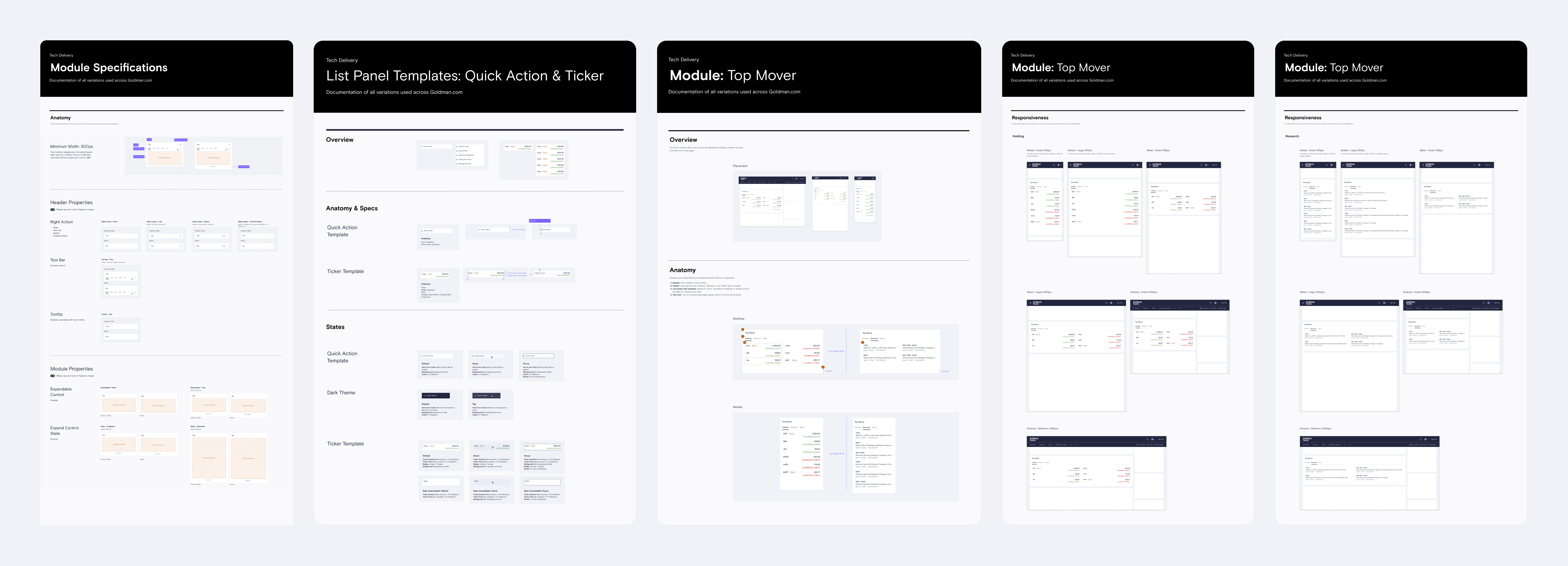 Documentation and specifications